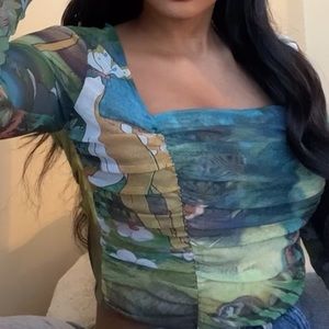 Zara DRAPED TULLE BAMBI ©DISNEY TOP. Size: M. Multi-colour